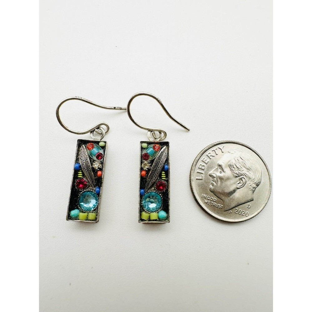 Firefly multi colored wire hook earrings drop - dangle - Picture 3 of 5